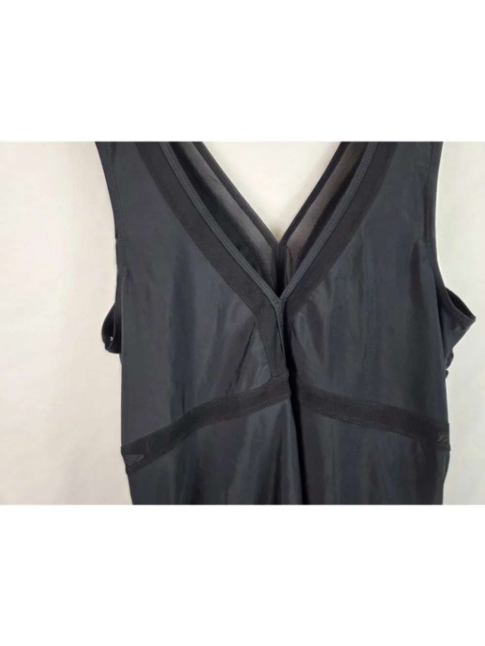Nicole Miller Women's One Piece Swimsuit Plus Size 1X Black Sheer Swim